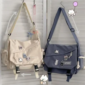 Women's Nylon Crossbody Bag – Large Capacity Retro Travel Shoulder Handbag