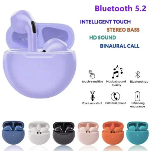 Pro6 TWS Wireless Earbuds – Bluetooth 5.0 Headphones with Touch Control for iPhone & Android - Image 3