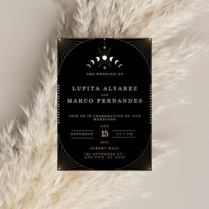 Elegant Tarot Gold Foil Wedding Invitations