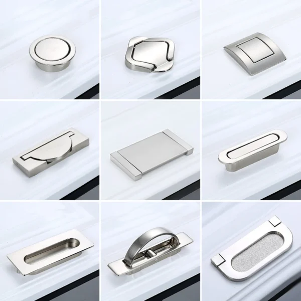 KAK Tatami Hidden Door Handles – Zinc Alloy Recessed Flush Pull for Cabinets & Furniture (Silver/Black) - Image 2
