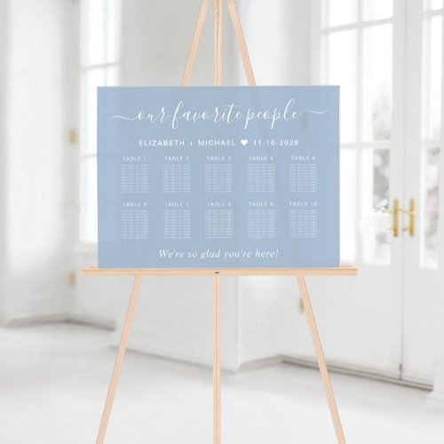 Chic '10 Table' Dusty Blue Wedding Seating Sign - Acrylic Elegance - Image 2